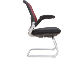 Cadeira-fixa-diretor-BLM900 F-Vermelha-Preta-Base-Cinza2